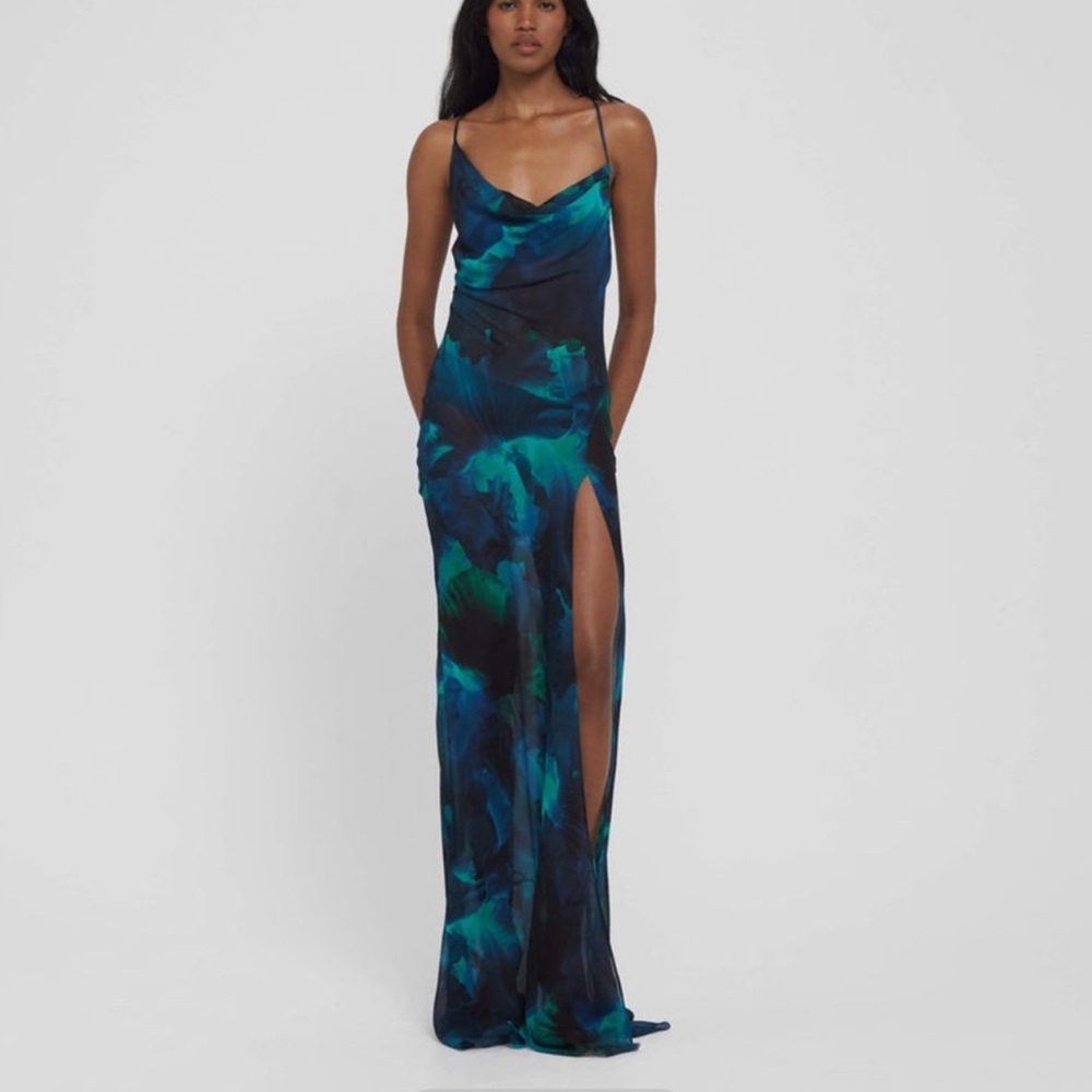 Rat & Boa Blue and Turquoise Rafinha Maxi Dress L